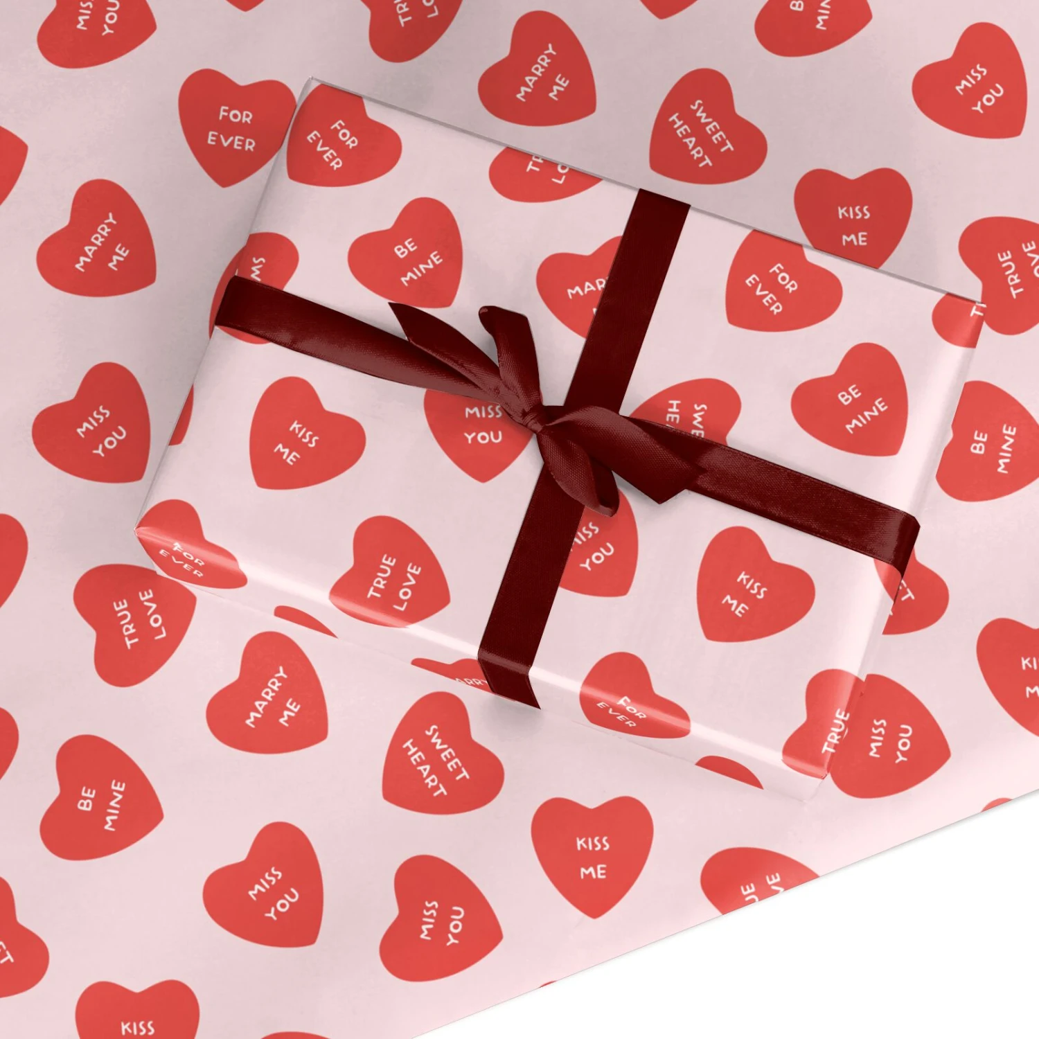 Sweetheart Message Hearts Wrapping Paper 1 Sweetheart Message Hearts Wrapping Paper