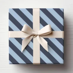Navy And Light Blue Stripe Wrapping Paper