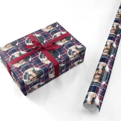 Tartan Christmas Photo Personalised Wrapping Paper -CaseCraze Store Tartan Christmas Photo Personalised Personalised Wrapping Paper