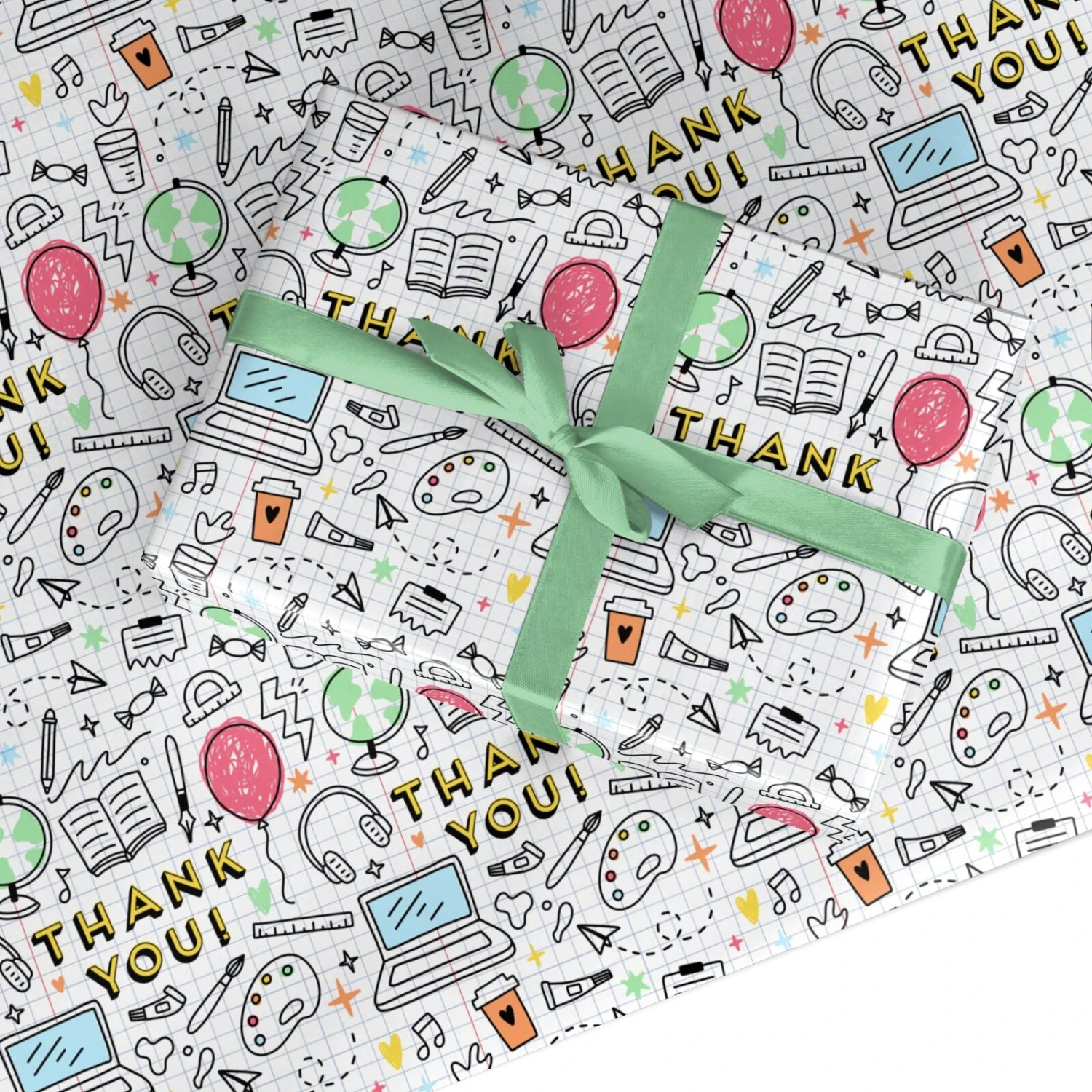 Thank You School Teacher Wrapping Paper 1 Thank You School Teacher Wrapping Paper