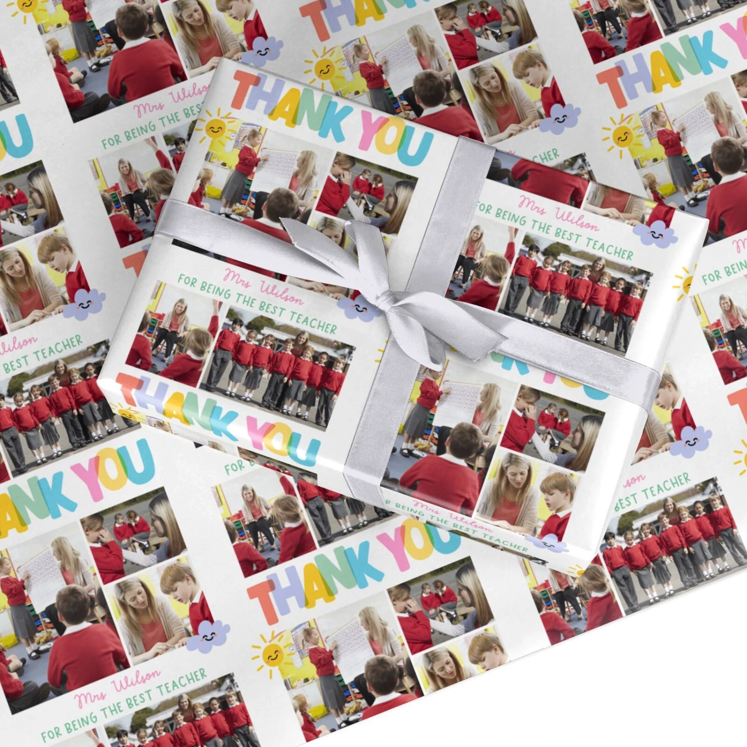 Thank You Teacher Photo Wrapping Paper 1 Thank You Teacher Photo Wrapping Paper