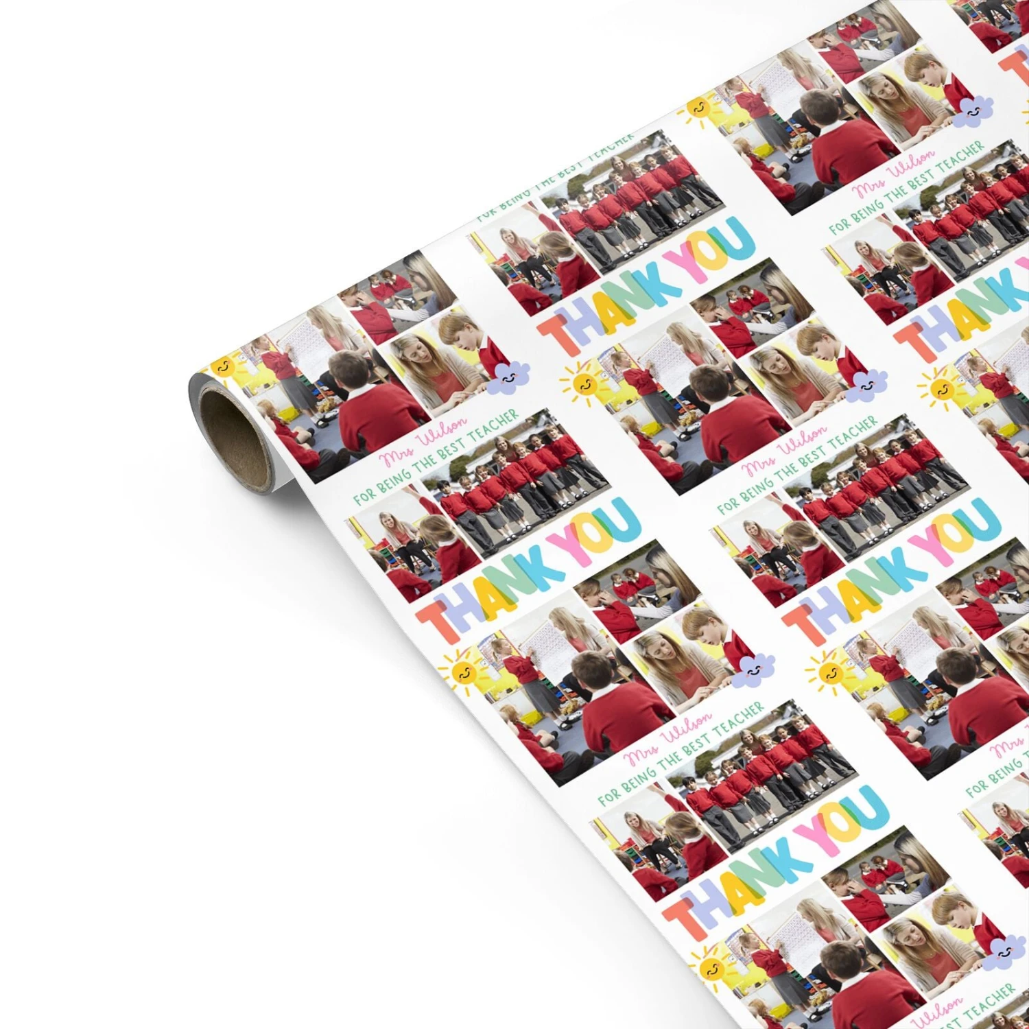 Thank You Teacher Photo Wrapping Paper 2 Thank You Teacher Photo Wrapping Paper - Image 2