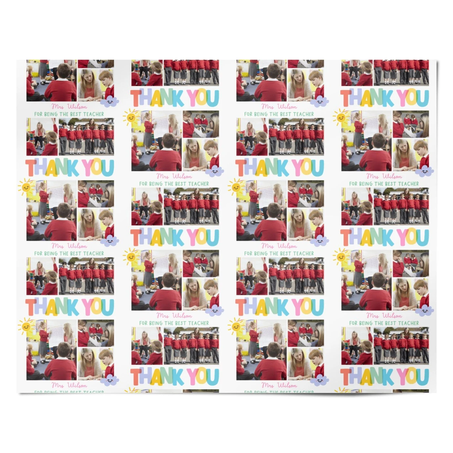 Thank You Teacher Photo Wrapping Paper 4 Thank You Teacher Photo Wrapping Paper - Image 4