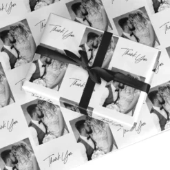 Wedding Photo 'Thank You' Print Wrapping Paper