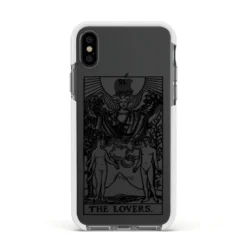 The Lovers Monochrome Tarot Card IPhone Case -CaseCraze Store The Lovers Monochrome Tarot Card Apple iPhone Xs Impact Case White Edge on Black Phone
