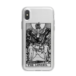 The Lovers Monochrome Tarot Card IPhone Case -CaseCraze Store The Lovers Monochrome Tarot Card iPhone X Bumper Case on Silver iPhone Alternative Image 1