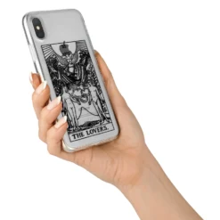 The Lovers Monochrome Tarot Card IPhone Case -CaseCraze Store The Lovers Monochrome Tarot Card iPhone X Bumper Case on Silver iPhone Alternative Image 2
