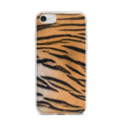 Tiger Print IPhone Case -CaseCraze Store Tiger Print iPhone 7 Bumper Case on Silver iPhone