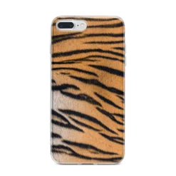 Tiger Print IPhone Case -CaseCraze Store Tiger Print iPhone 7 Plus Bumper Case on Silver iPhone