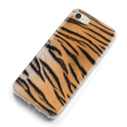 Tiger Print IPhone Case -CaseCraze Store Tiger Print iPhone 8 Bumper Case on Silver iPhone Alternative Image