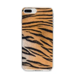 Tiger Print IPhone Case -CaseCraze Store Tiger Print iPhone 8 Plus Bumper Case on Silver iPhone
