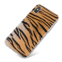 Tiger Print IPhone Case -CaseCraze Store Tiger Print iPhone X Bumper Case on Silver iPhone