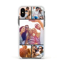 Tile Photo Collage Upload IPhone Case -CaseCraze Store Tile Photo Collage Upload Apple iPhone Xs Impact Case White Edge on Black Phone