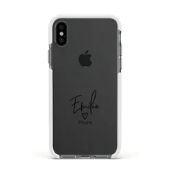 Transparent Black Handwritten Name IPhone Case 37 Transparent Black Handwritten Name IPhone Case -CaseCraze Store Transparent Black Handwritten Name Apple iPhone Xs Impact Case White Edge on Black Phone