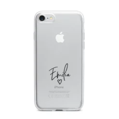 Transparent Black Handwritten Name IPhone Case 31 Transparent Black Handwritten Name IPhone Case -CaseCraze Store Transparent Black Handwritten Name iPhone 7 Bumper Case on Silver iPhone