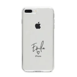 Transparent Black Handwritten Name IPhone Case 29 Transparent Black Handwritten Name IPhone Case -CaseCraze Store Transparent Black Handwritten Name iPhone 8 Plus Bumper Case on Silver iPhone