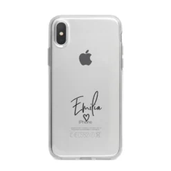 Transparent Black Handwritten Name IPhone Case 24 Transparent Black Handwritten Name IPhone Case -CaseCraze Store Transparent Black Handwritten Name iPhone X Bumper Case on Silver iPhone Alternative Image 1