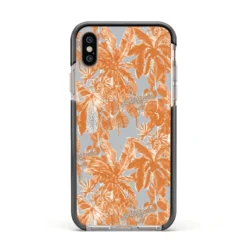 Tropical IPhone Case -CaseCraze Store Tropical Apple iPhone Xs Impact Case Black Edge on Gold Phone