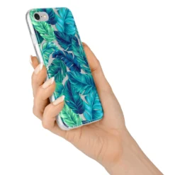Tropical Leaves IPhone Case -CaseCraze Store Tropical Leaves iPhone 7 Bumper Case on Silver iPhone Alternative Image