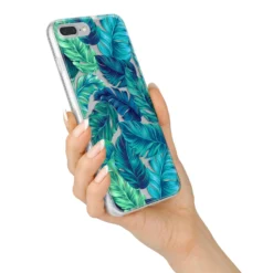 Tropical Leaves IPhone Case -CaseCraze Store Tropical Leaves iPhone 7 Plus Bumper Case on Silver iPhone Alternative Image
