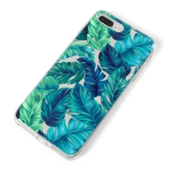 Tropical Leaves IPhone Case -CaseCraze Store Tropical Leaves iPhone 8 Plus Bumper Case on Silver iPhone Alternative Image