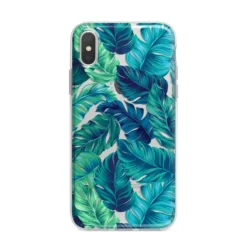 Tropical Leaves IPhone Case -CaseCraze Store Tropical Leaves iPhone X Bumper Case on Silver iPhone Alternative Image 1