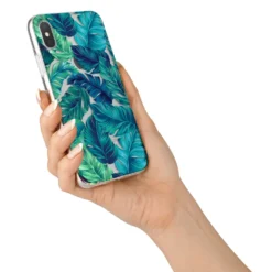 Tropical Leaves IPhone Case -CaseCraze Store Tropical Leaves iPhone X Bumper Case on Silver iPhone Alternative Image 2