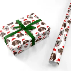 Two Dogs Personalised Christmas Photo Wrapping Paper -CaseCraze Store Two Dogs Personalised Christmas Photo Personalised Wrapping Paper