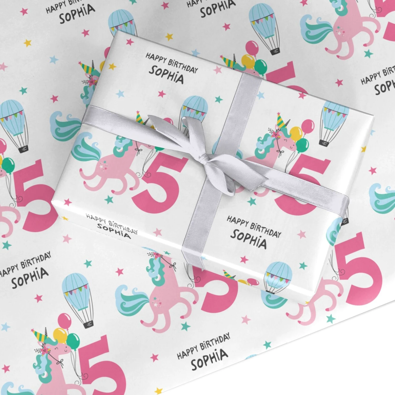Unicorn Personalised Happy Birthday Wrapping Paper 1 Unicorn Personalised Happy Birthday Wrapping Paper