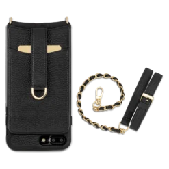 Victoria Case Iphone 7 Plus 8 Plus Chain -CaseCraze Store VICTORIA compact crossbody minimalist card cover iPhone 7 8 Plus Chain Strap midnight black Vaultskin