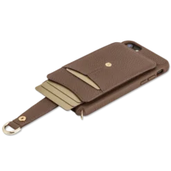 Victoria Crossbody Wallet Case Iphone 6 7 8 Chain Strap -CaseCraze Store VICTORIA front pocket crossbody travel mobile cover iPhone 6 7 8 Chain Strap brown Vaultskin
