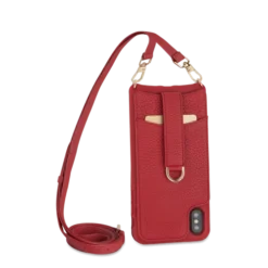 Victoria Crossbody Wallet Case Iphone Xs Max Leather Strap -CaseCraze Store VICTORIA slimmest crossbody leather iphone cover iPhone XS Max Leather Strap red Vaultskin
