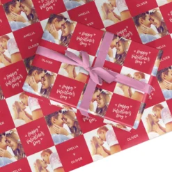 Valentines Day Personalised Photo And Name Wrapping Paper