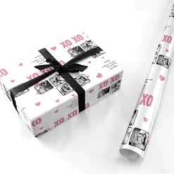 Valentines Day Photo Collage Wrapping Paper -CaseCraze Store Valentines Day Photo Collage Personalised Wrapping Paper