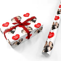 Valentines Day Photo Upload Wrapping Paper -CaseCraze Store Valentines Day Photo Upload Personalised Wrapping Paper