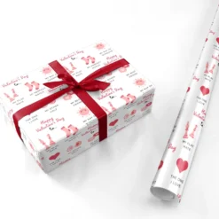 Valentines Day Relationship Icons Wrapping Paper -CaseCraze Store Valentines Day Relationship Icons Personalised Wrapping Paper