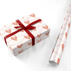 Valentines Love Heart Wrapping Paper -CaseCraze Store Valentines Love Heart Personalised Wrapping Paper