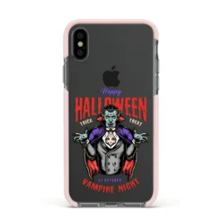 Vampire Night IPhone Case 37 Vampire Night IPhone Case -CaseCraze Store Vampire Night Apple iPhone Xs Impact Case Pink Edge on Black Phone