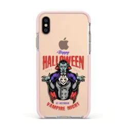 Vampire Night IPhone Case 36 Vampire Night IPhone Case -CaseCraze Store Vampire Night Apple iPhone Xs Impact Case Pink Edge on Gold Phone