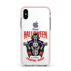 Vampire Night IPhone Case 35 Vampire Night IPhone Case -CaseCraze Store Vampire Night Apple iPhone Xs Impact Case Pink Edge on Silver Phone