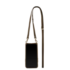 Victoria Crossbody Wallet Case Iphone 12 Leather Strap -CaseCraze Store VaultskinVICTORIAiPhone12BrownLeather4Back