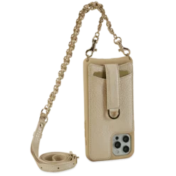 Victoria Crossbody Wallet Case Iphone 12 Chain Strap -CaseCraze Store VaultskinVICTORIAiPhone12ChampagneChain1Main