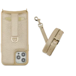 Victoria Crossbody Wallet Case Iphone 12 Pro Max Leather Strap -CaseCraze Store VaultskinVICTORIAiPhone12ChampagneLeather2Front 39420fcb d955 4049 a92b 8619aecc281d