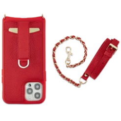 Victoria Crossbody Wallet Case Iphone 12 Pro Max Chain Strap -CaseCraze Store VaultskinVICTORIAiPhone12RedChain2Front 045f5118 a984 4e6e 8b68 e92ddc7e4167