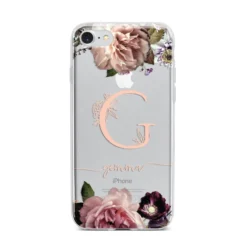 Vintage Floral Personalised IPhone Case -CaseCraze Store Vintage Floral Personalised iPhone 7 Bumper Case on Silver iPhone