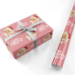 Vintage Santa Personalised Wrapping Paper -CaseCraze Store Vintage Santa Personalised Personalised Wrapping Paper