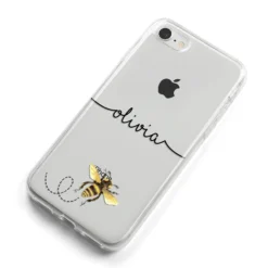 Watercolour Bee With Name IPhone Case -CaseCraze Store Watercolour Bee with Name iPhone 8 Bumper Case on Silver iPhone Alternative Image
