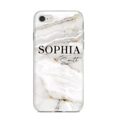 White And Gold Marble IPhone Case -CaseCraze Store White And Gold Marble iPhone 8 Bumper Case on Silver iPhone