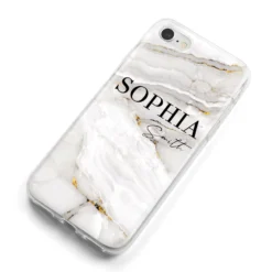 White And Gold Marble IPhone Case -CaseCraze Store White And Gold Marble iPhone 8 Bumper Case on Silver iPhone Alternative Image