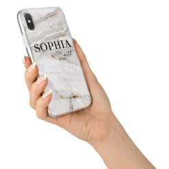White And Gold Marble IPhone Case -CaseCraze Store White And Gold Marble iPhone X Bumper Case on Silver iPhone Alternative Image 2
